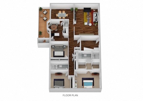 Floor plan for 3 beds, 2 baths, 1837 sqft